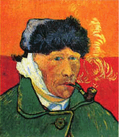 Self Portrait with Bandaged Ear and Pipe